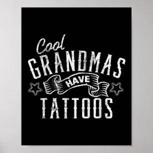 Cool Grandmas heeft Tattoos met tatoeages Art Gift Poster