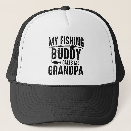 Cool Grandpa fishing buddy word art  Trucker Pet (Voorkant)