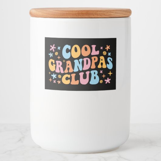 Cool Grandpas Club III Voedselcontainer Etiket (Voorkant)