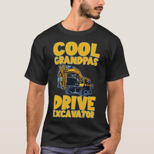 Cool Grandpas Drive graafmachine T-shirt (Voorkant)