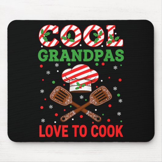 Cool Grandpas Love To Cook Festive Fun Candy Cane Muismat (Voorkant)