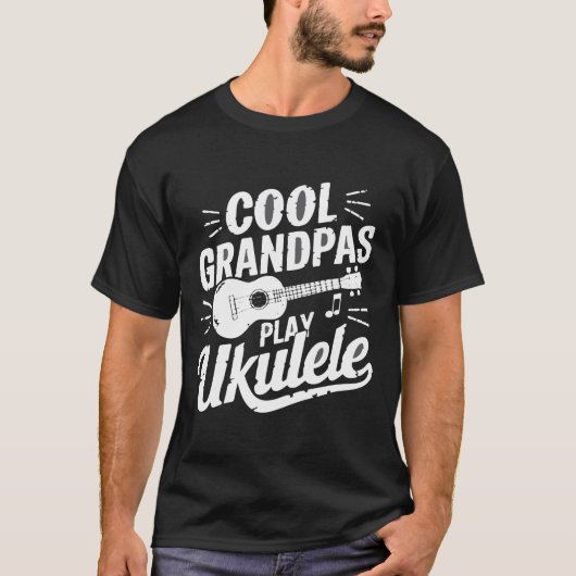 Cool Grandpas Play Ukulele – Funny Music T-shirt v (Voorkant)