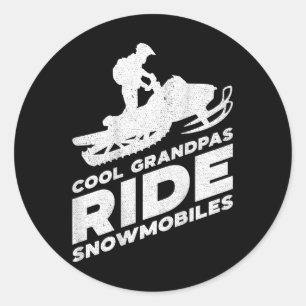 Cool Grandpas Ride sneeuwscooters - Motor Sled ( O Ronde Sticker