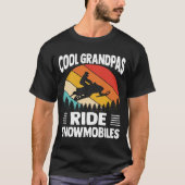 Cool Grandpas Ride Snowmobiles Zonsondergang T-shirt (Voorkant)