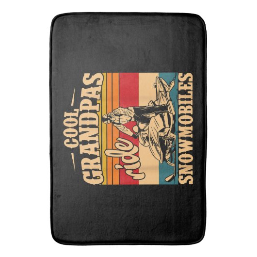 Cool Grandpas rides Snowmobies Snowmobile Snowmob Badmat (Voorkant Verticaal)