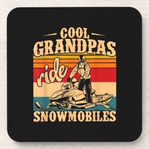 Cool Grandpas rides Snowmobies Snowmobile Snowmob Bier Onderzetter