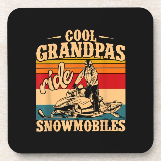 Cool Grandpas rides Snowmobies Snowmobile Snowmob Bier Onderzetter (Voorkant)