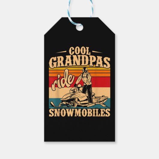 Cool Grandpas rides Snowmobies Snowmobile Snowmob Cadeaulabel (Voorkant)