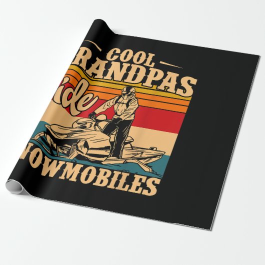 Cool Grandpas rides Snowmobies Snowmobile Snowmob Cadeaupapier (Uitgerold)