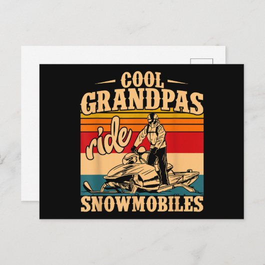 Cool Grandpas rides Snowmobies Snowmobile Snowmob Feestdagenkaart (Voorkant / Achterkant)