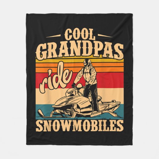 Cool Grandpas rides Snowmobies Snowmobile Snowmob Fleece Deken (Voorkant)