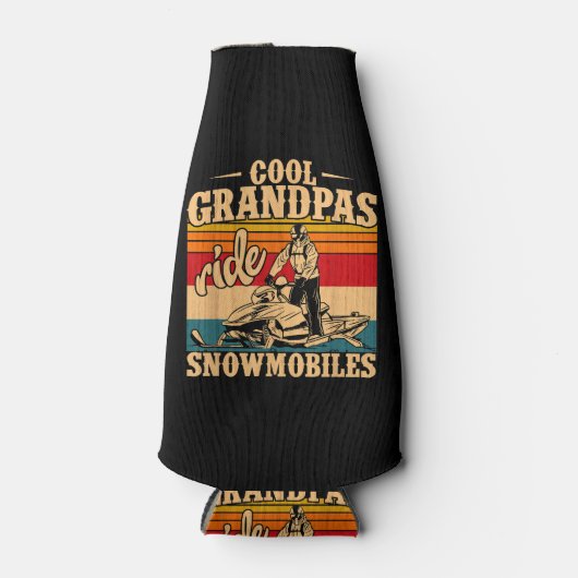 Cool Grandpas rides Snowmobies Snowmobile Snowmob Flesjeskoeler (Voorkant)