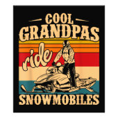 Cool Grandpas rides Snowmobies Snowmobile Snowmob Foto Afdruk (Voorkant)