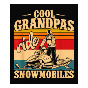 Cool Grandpas rides Snowmobies Snowmobile Snowmob Foto Afdruk