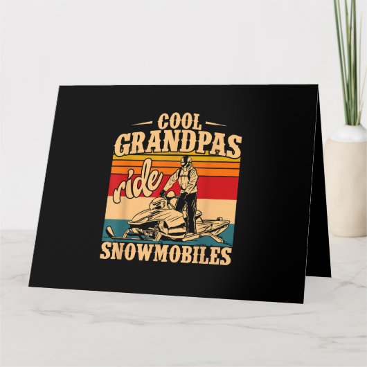 Cool Grandpas rides Snowmobies Snowmobile Snowmob Kaart (Voorkant)