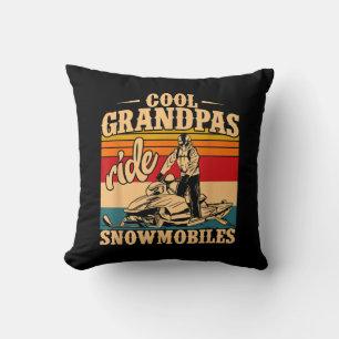 Cool Grandpas rides Snowmobies Snowmobile Snowmob Kussen