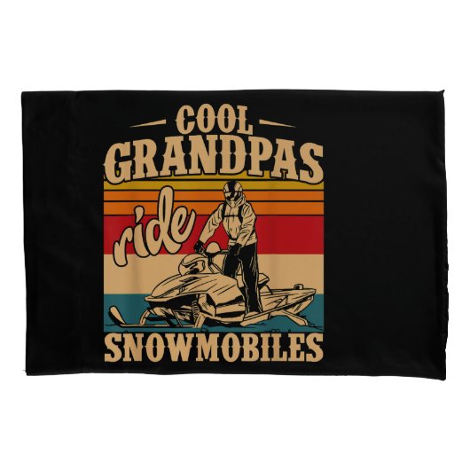 Cool Grandpas rides Snowmobies Snowmobile Snowmob Kussensloop (Voorkant)