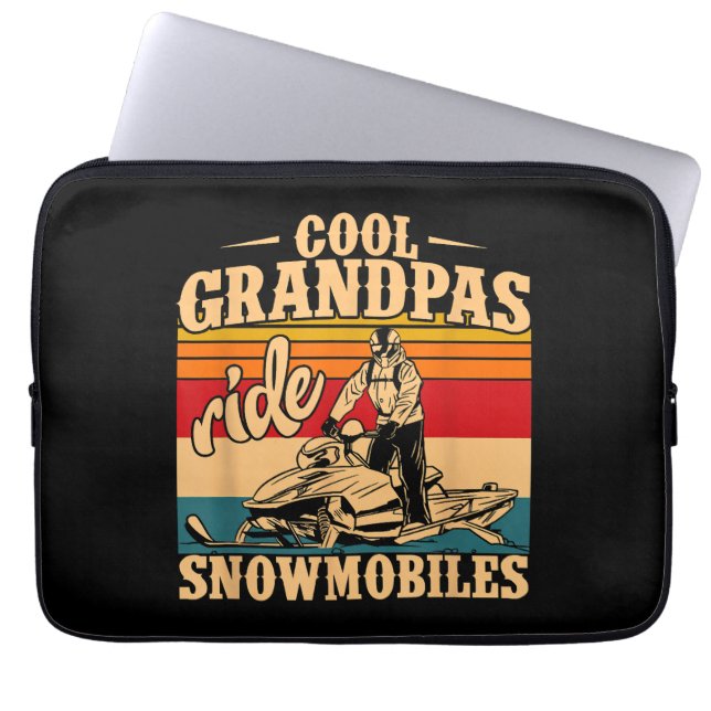 Cool Grandpas rides Snowmobies Snowmobile Snowmob Laptop Sleeve (Voorkant)
