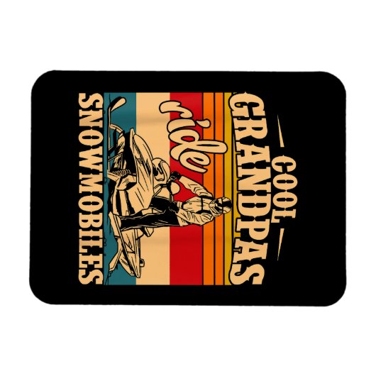 Cool Grandpas rides Snowmobies Snowmobile Snowmob Magneet (Horizontaal)