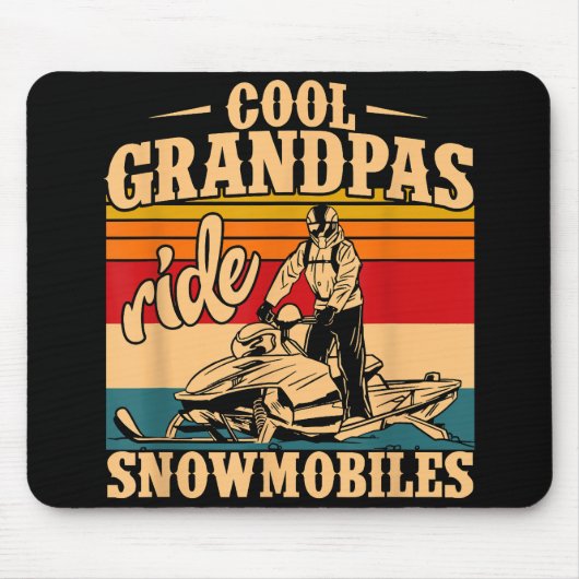 Cool Grandpas rides Snowmobies Snowmobile Snowmob Muismat (Voorkant)