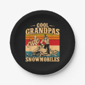 Cool Grandpas rides Snowmobies Snowmobile Snowmob Papieren Bordje (Voorkant)