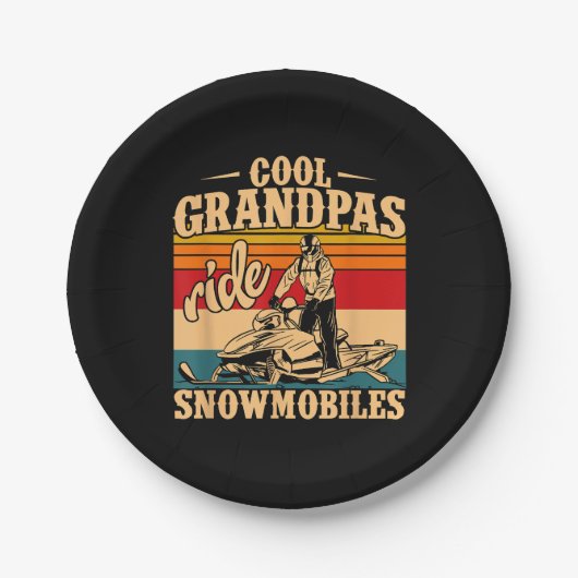 Cool Grandpas rides Snowmobies Snowmobile Snowmob Papieren Bordje (Voorkant)