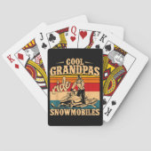 Cool Grandpas rides Snowmobies Snowmobile Snowmob Pokerkaarten (Achterkant)