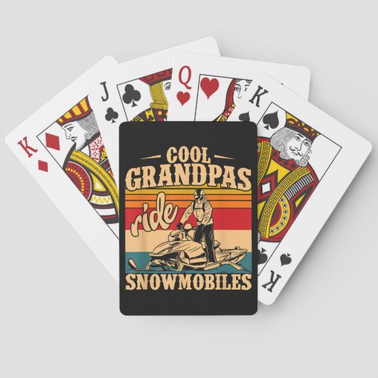 Cool Grandpas rides Snowmobies Snowmobile Snowmob Pokerkaarten (Achterkant)