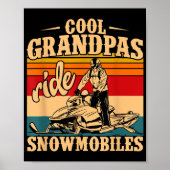 Cool Grandpas rides Snowmobies Snowmobile Snowmob Poster (Voorkant)