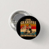 Cool Grandpas rides Snowmobies Snowmobile Snowmob Ronde Button 3,2 Cm (Voorkant /achterkant)