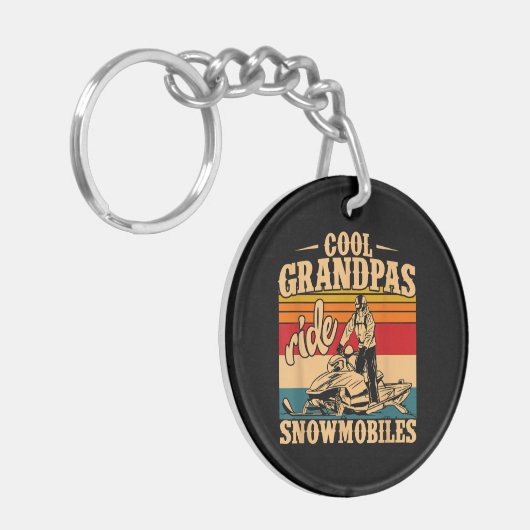 Cool Grandpas rides Snowmobies Snowmobile Snowmob Sleutelhanger (Voorkant Links)