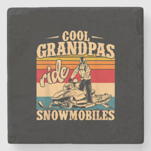 Cool Grandpas rides Snowmobies Snowmobile Snowmob Stenen Onderzetter