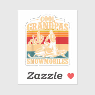 Cool Grandpas rides Snowmobies Snowmobile Snowmob Sticker