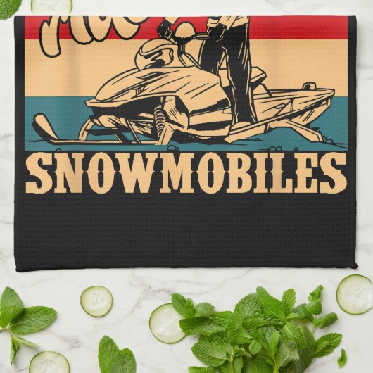 Cool Grandpas rides Snowmobies Snowmobile Snowmob Theedoek (Gevouwen)