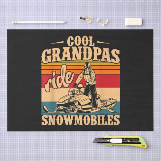 Cool Grandpas rides Snowmobies Snowmobile Snowmob Tissuepapier (Craft)