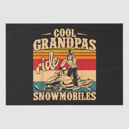 Cool Grandpas rides Snowmobies Snowmobile Snowmob Tissuepapier (Voorkant)