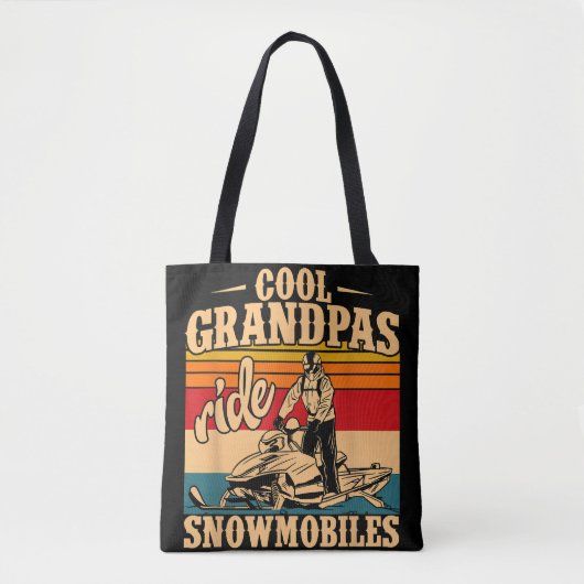 Cool Grandpas rides Snowmobies Snowmobile Snowmob Tote Bag (Voorkant)