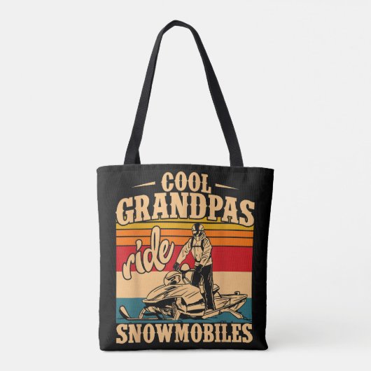 Cool Grandpas rides Snowmobies Snowmobile Snowmob Tote Bag (Achterkant)
