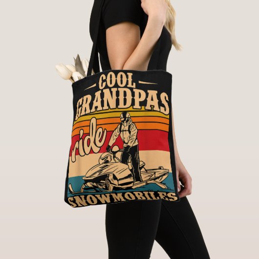 Cool Grandpas rides Snowmobies Snowmobile Snowmob Tote Bag (Dichtbij)