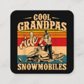 Cool Grandpas rides Snowmobies Snowmobile Snowmob Vierkante Visitekaartje (Voorkant)