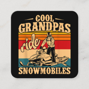 Cool Grandpas rides Snowmobies Snowmobile Snowmob Vierkante Visitekaartje