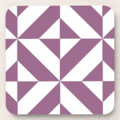 Cool Grape Geometric Deco Cube Pattern Bier Onderzetter (Voorkant)