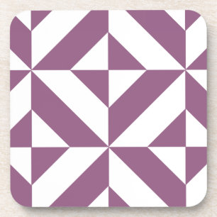Cool Grape Geometric Deco Cube Pattern Bier Onderzetter