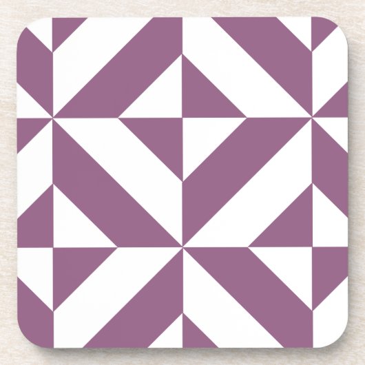 Cool Grape Geometric Deco Cube Pattern Bier Onderzetter (Voorkant)