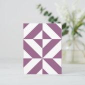 Cool Grape Geometric Deco Cube Pattern Briefkaart (Staand voorkant)