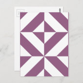 Cool Grape Geometric Deco Cube Pattern Briefkaart (Voorkant / Achterkant)