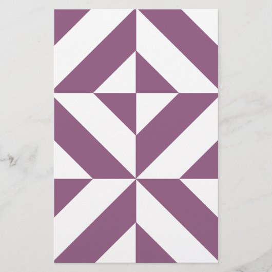 Cool Grape Geometric Deco Cube Pattern Briefpapier (Voorkant)