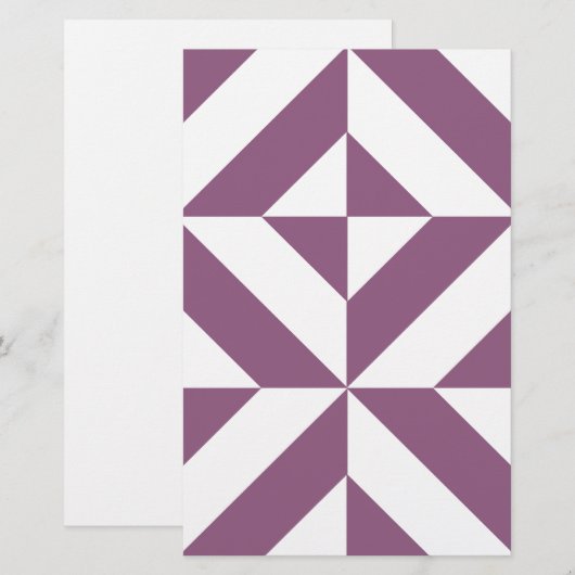 Cool Grape Geometric Deco Cube Pattern Briefpapier (Voorkant / Achterkant)