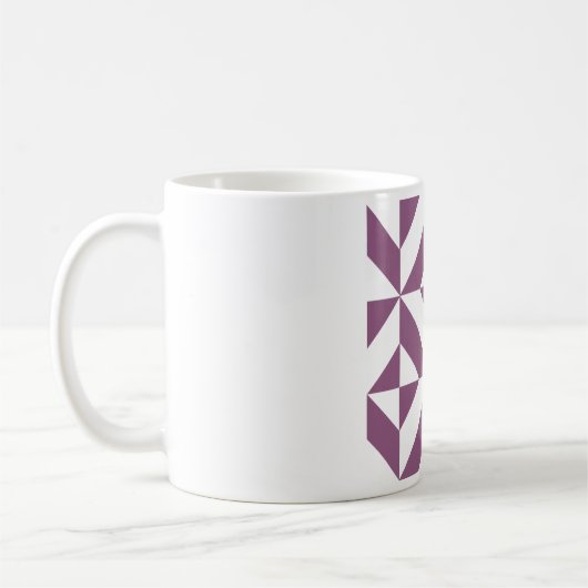 Cool Grape Geometric Deco Cube Pattern Koffiemok (Links)