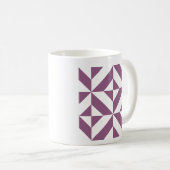 Cool Grape Geometric Deco Cube Pattern Koffiemok (Voorkant rechts)